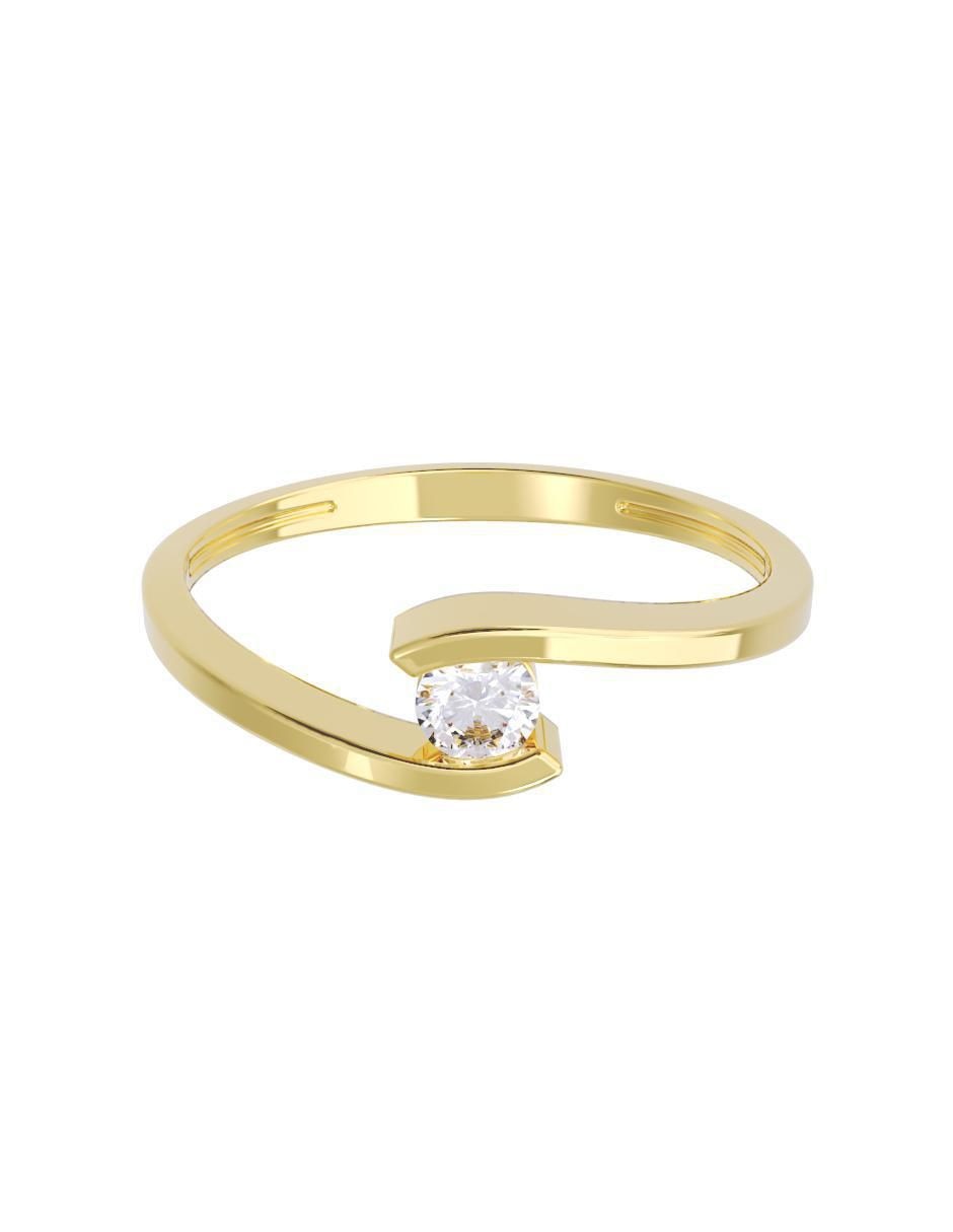 Anillo de compromiso de oro 14 K diamante