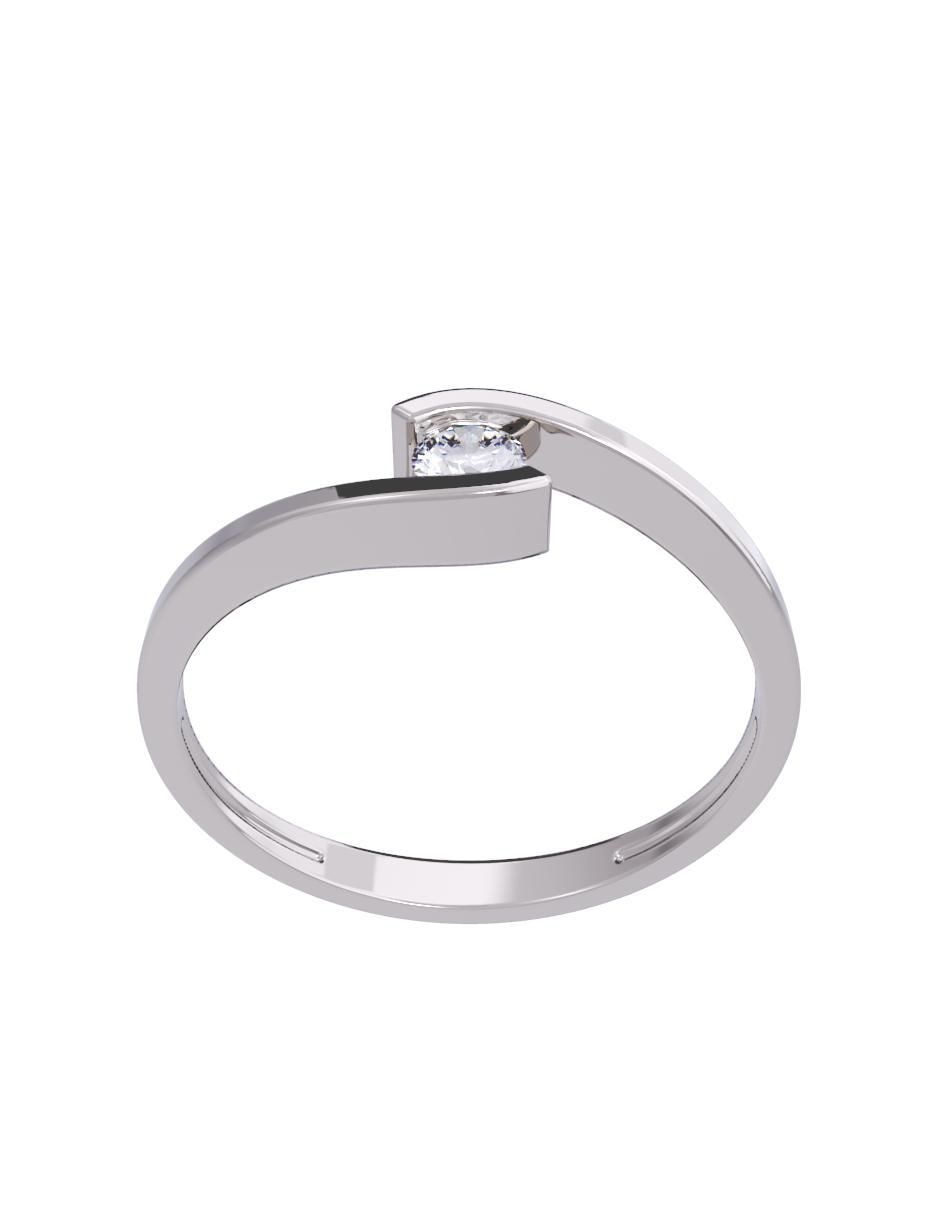 Anillo de compromiso de oro 14 K diamante 2