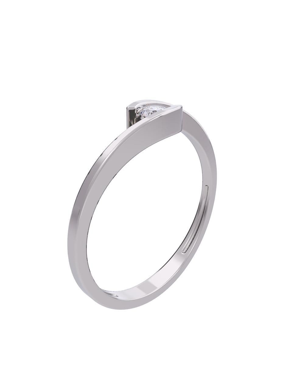 Anillo de compromiso de oro 14 K diamante 3