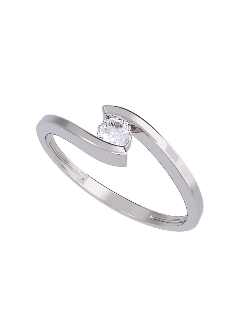 Anillo de compromiso de oro 14 K diamante 4
