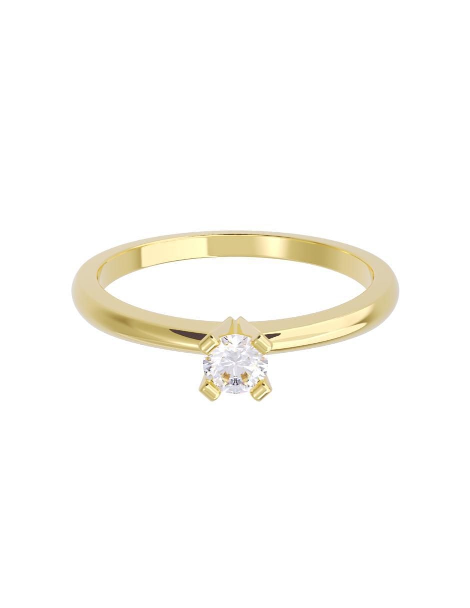 Anillo de compromiso de oro 14 K diamante
