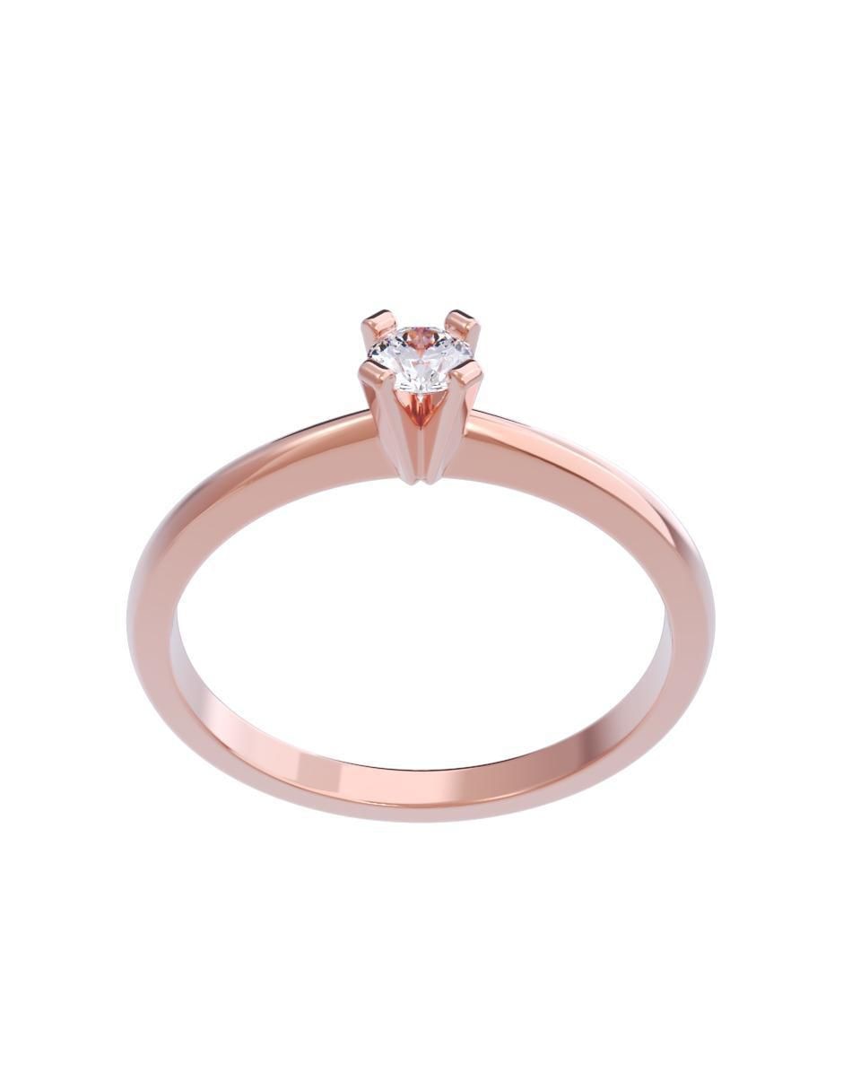 Anillo de compromiso de oro 14 K diamante 2