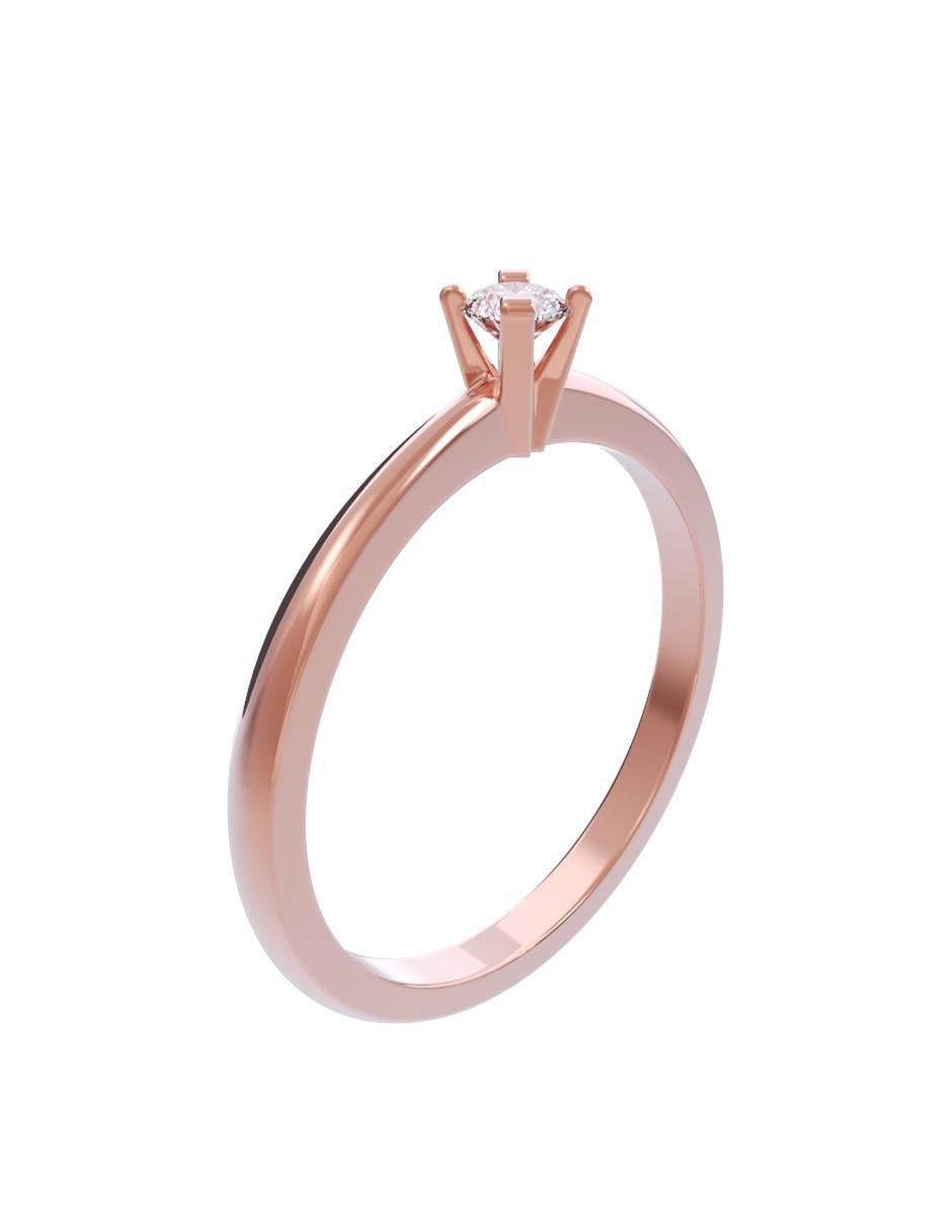 Anillo de compromiso de oro 14 K diamante 3