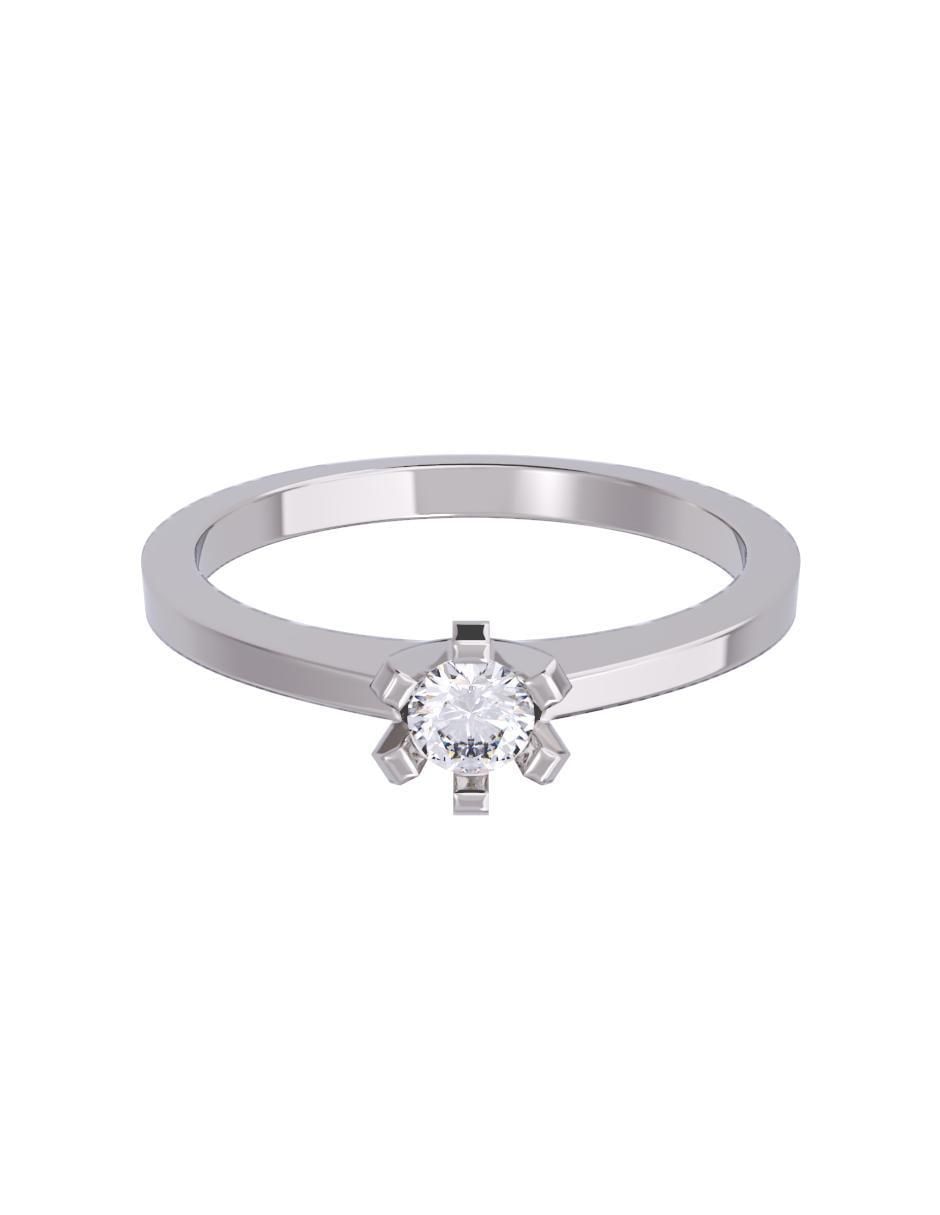 Anillo de compromiso de oro 14 K diamante