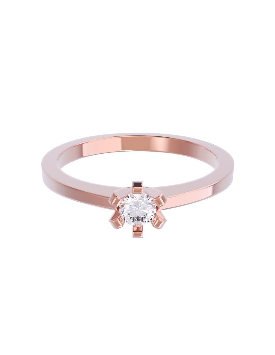 Anillo de compromiso de oro 14 K diamante