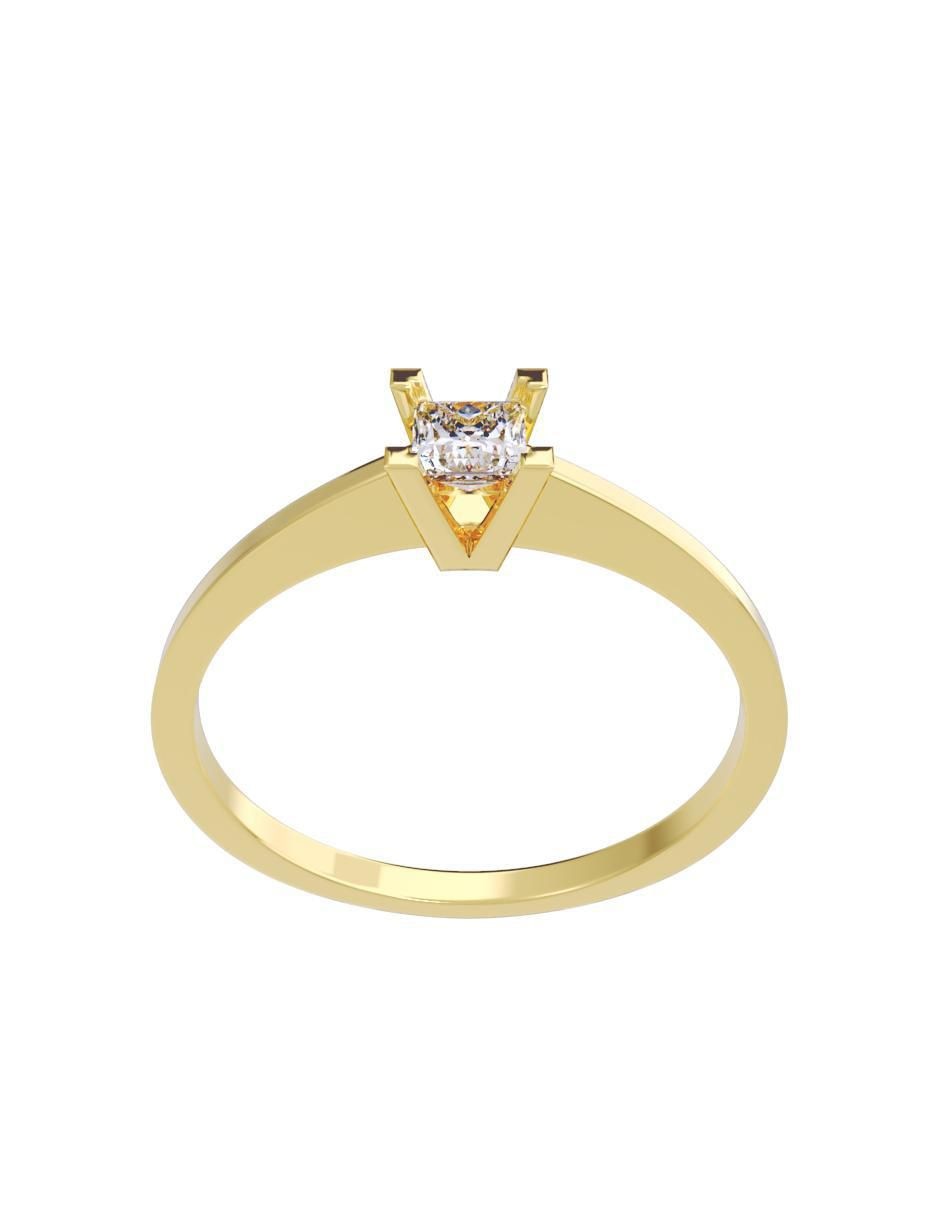 Anillo de compromiso de oro 14 K diamante 2