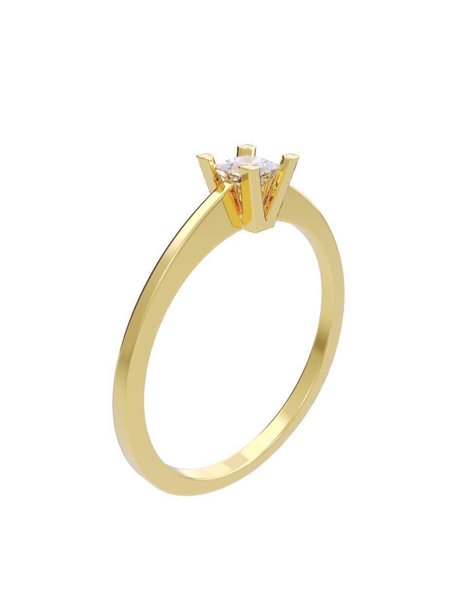 Anillo de compromiso de oro 14 K diamante 3