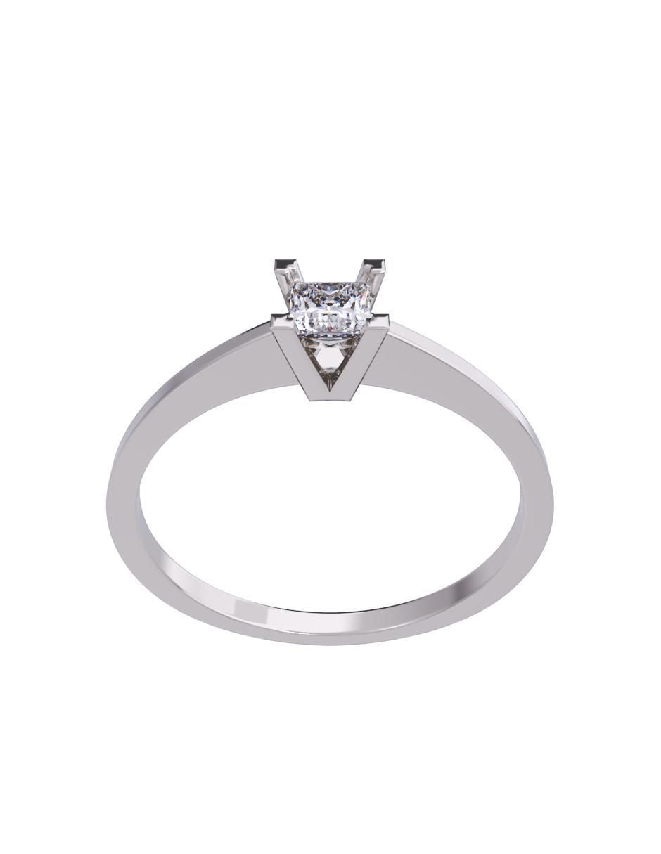 Anillo de compromiso de oro 14 K diamante 2