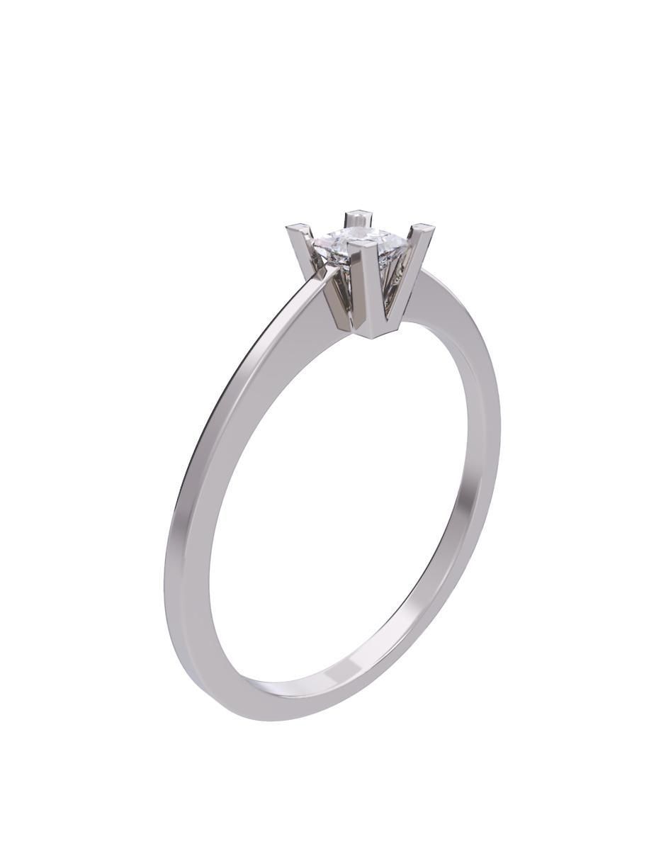 Anillo de compromiso de oro 14 K diamante 3
