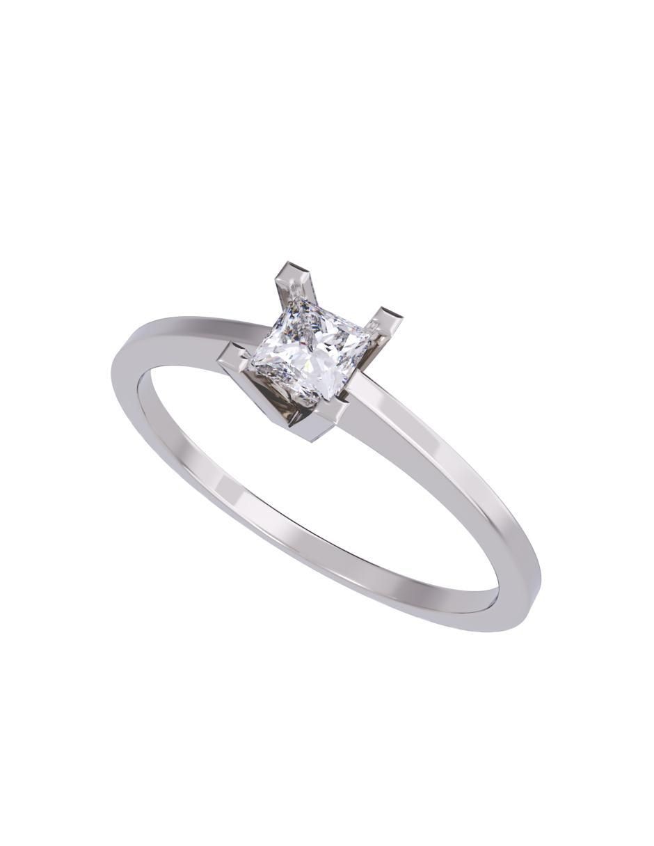 Anillo de compromiso de oro 14 K diamante 4