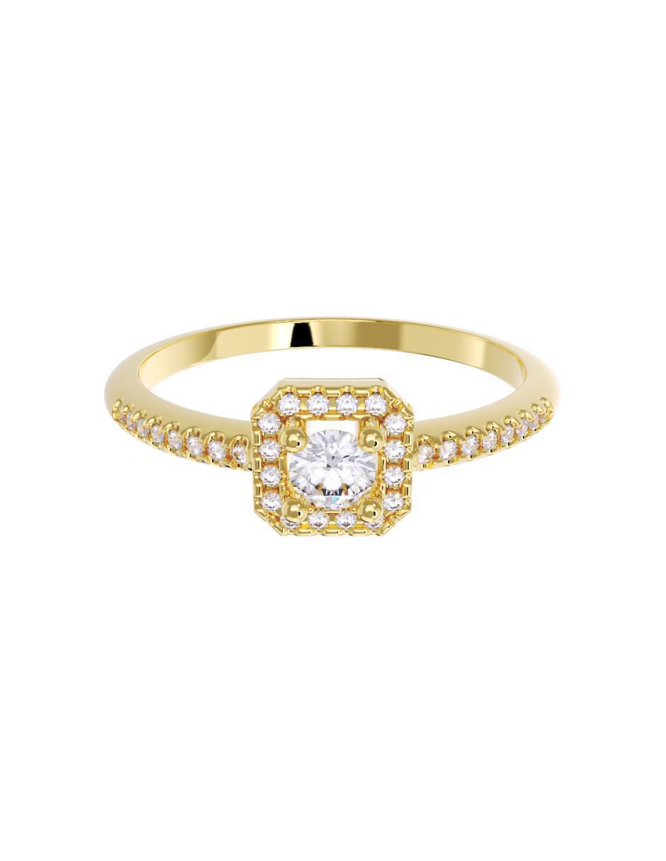 Anillo de compromiso de oro 14 K diamante