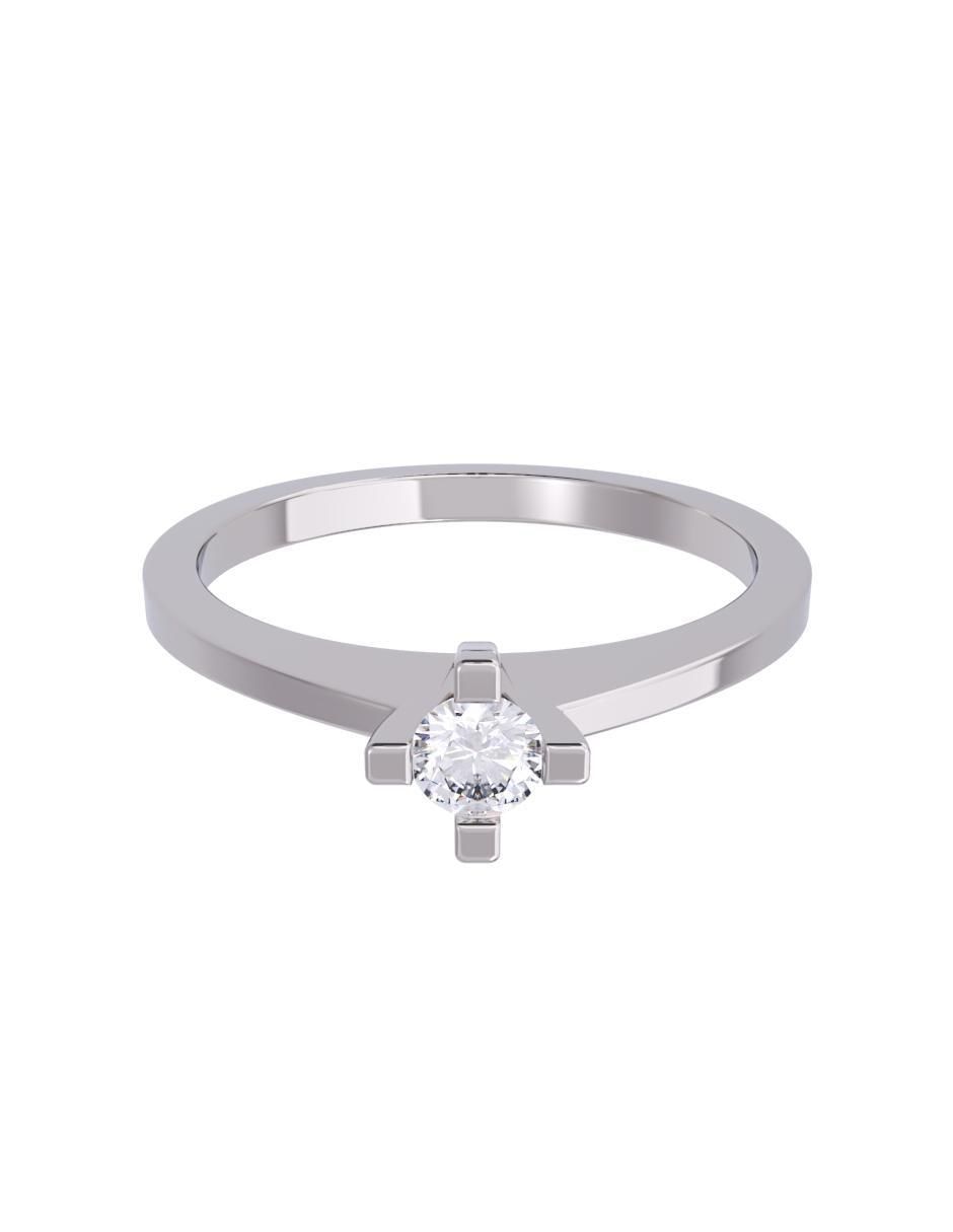 Anillo de compromiso de oro 14 K diamante