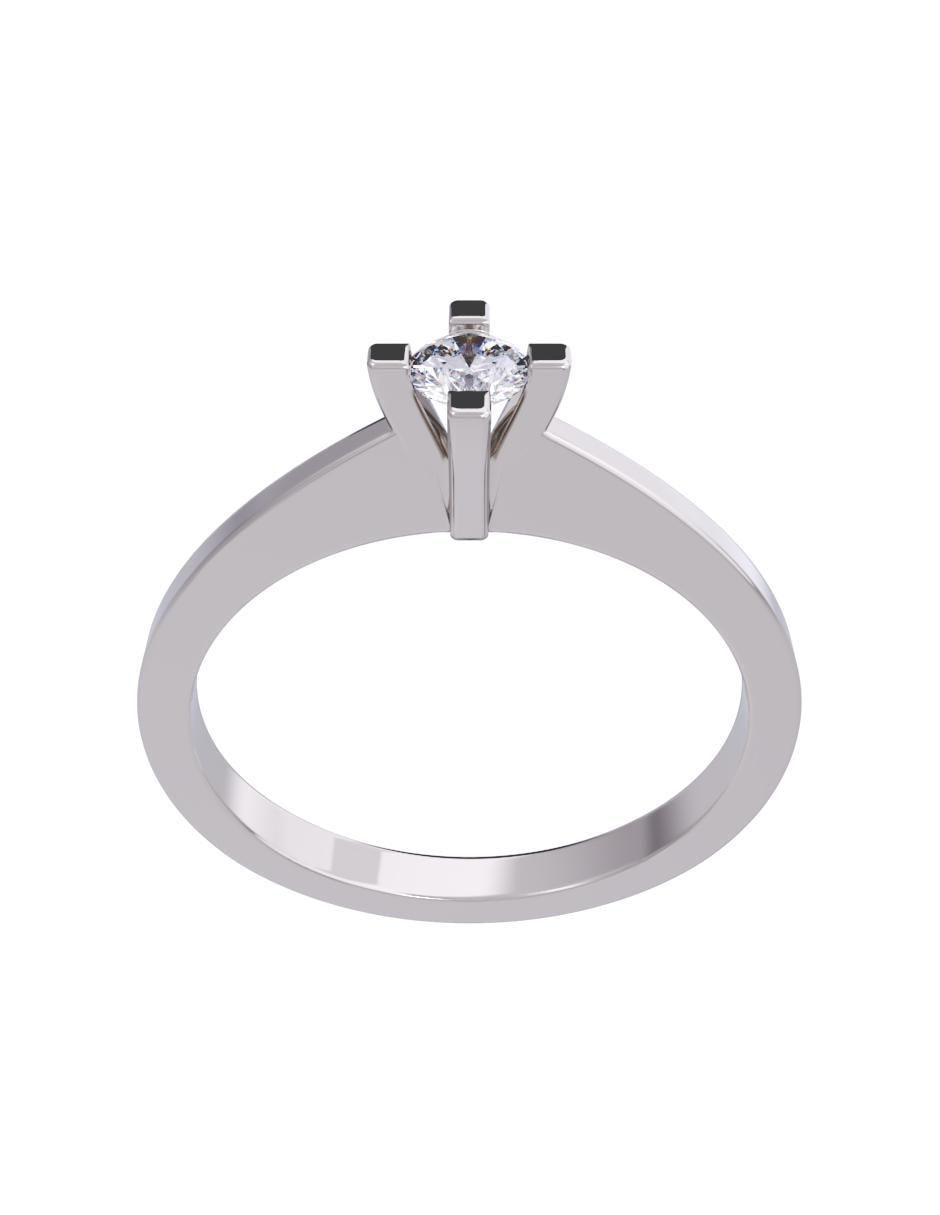 Anillo de compromiso de oro 14 K diamante 2