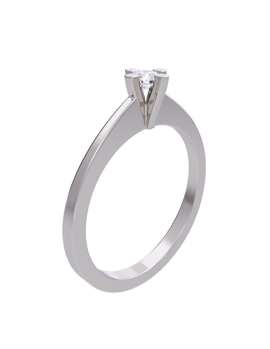 Anillo de compromiso de oro 14 K diamante 3