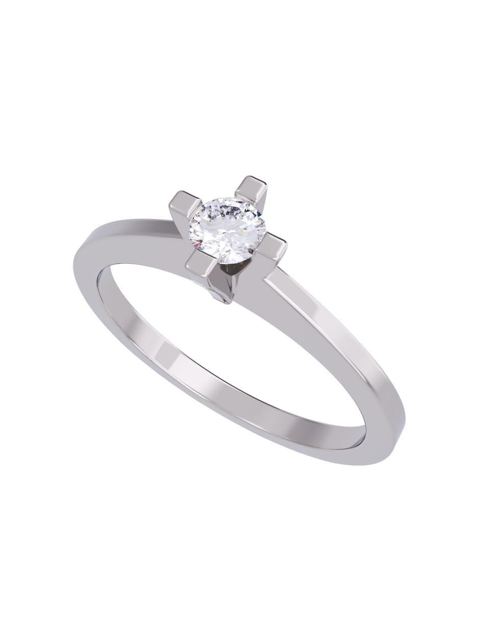 Anillo de compromiso de oro 14 K diamante 4