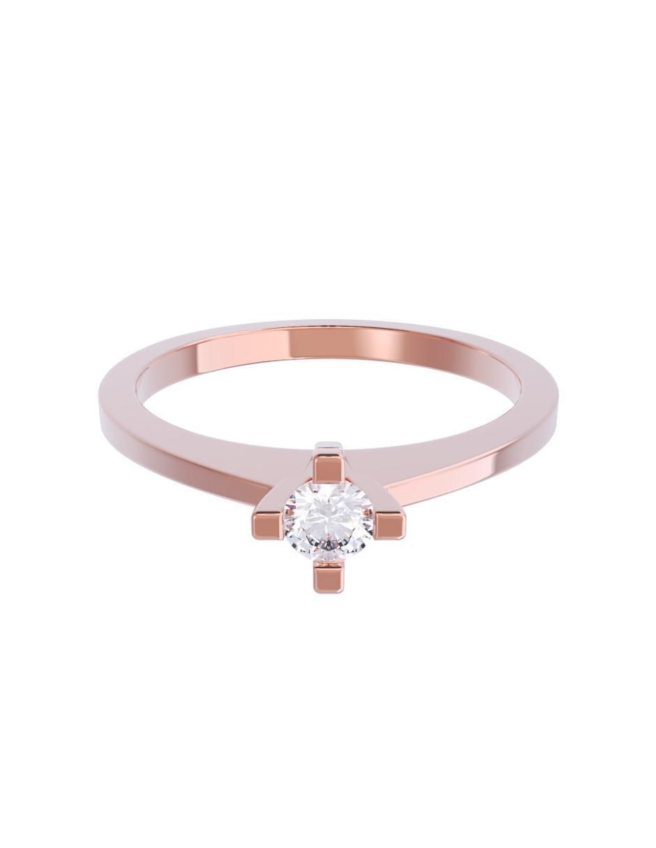 Anillo de compromiso de oro 14 K diamante