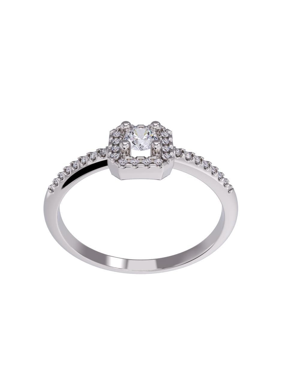 Anillo de compromiso de oro 14 K diamante 2