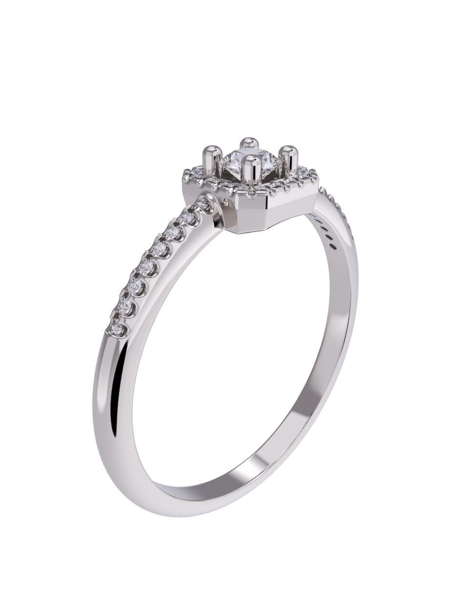 Anillo de compromiso de oro 14 K diamante 3