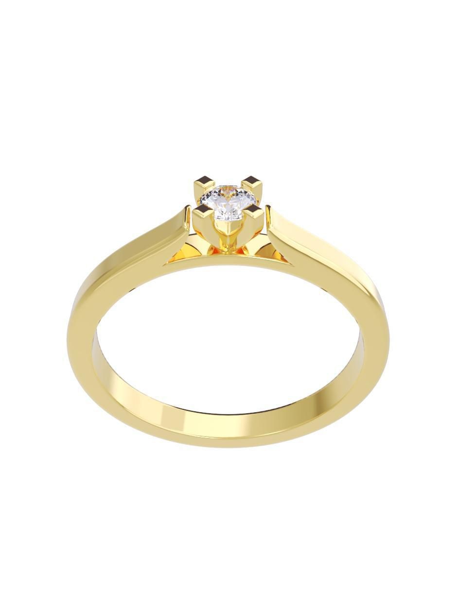 Anillo de compromiso de oro 14 K diamante 2