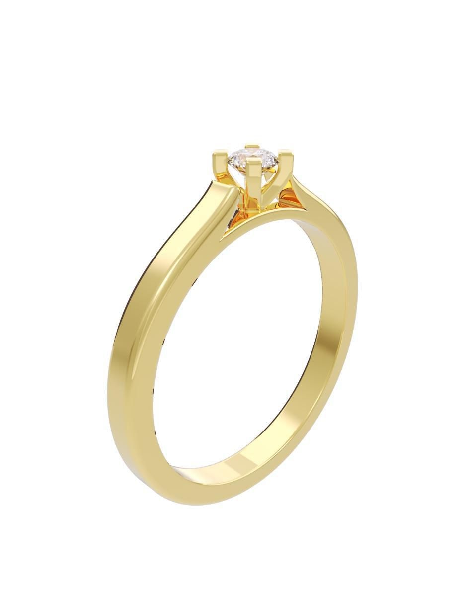 Anillo de compromiso de oro 14 K diamante 3