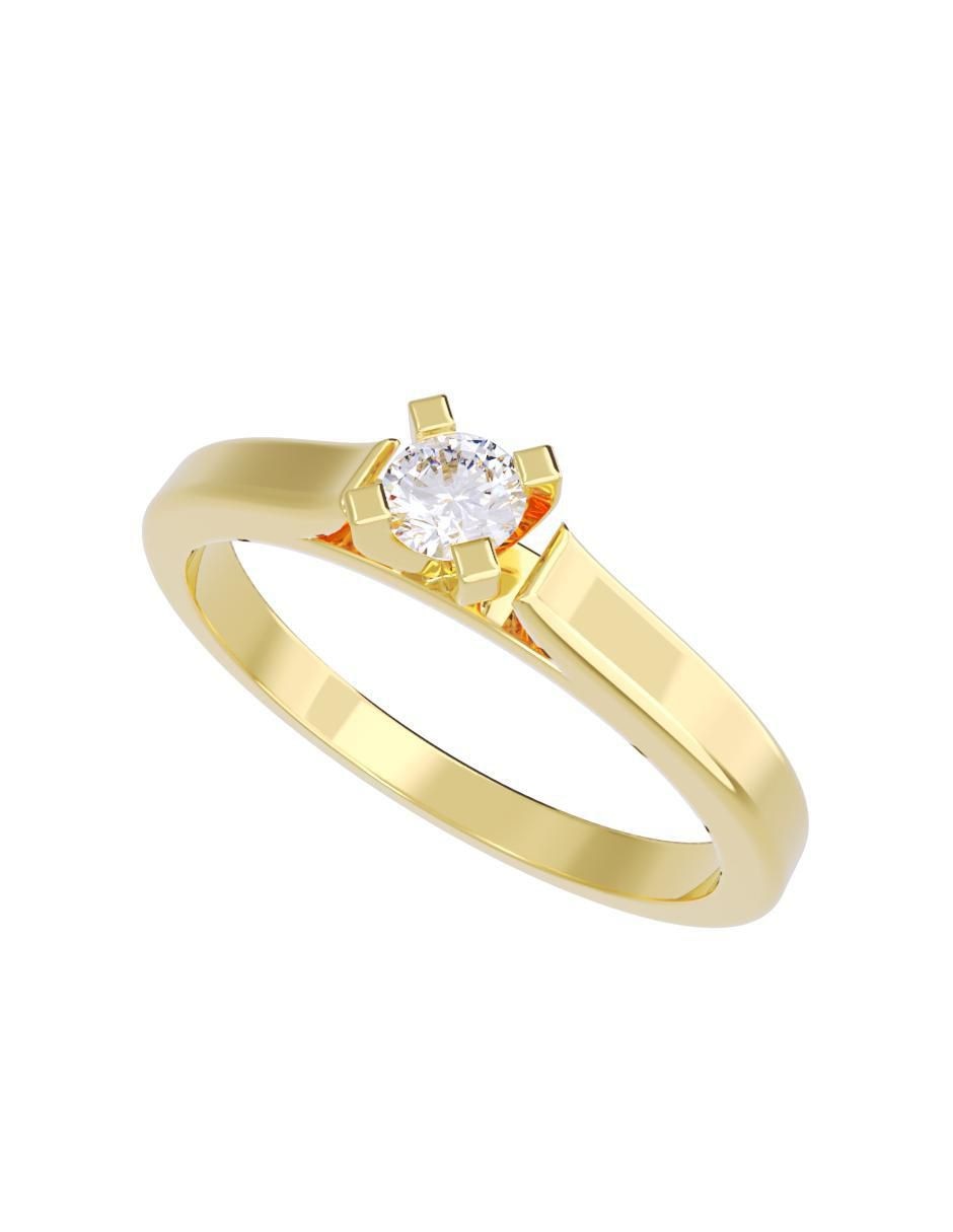 Anillo de compromiso de oro 14 K diamante 4