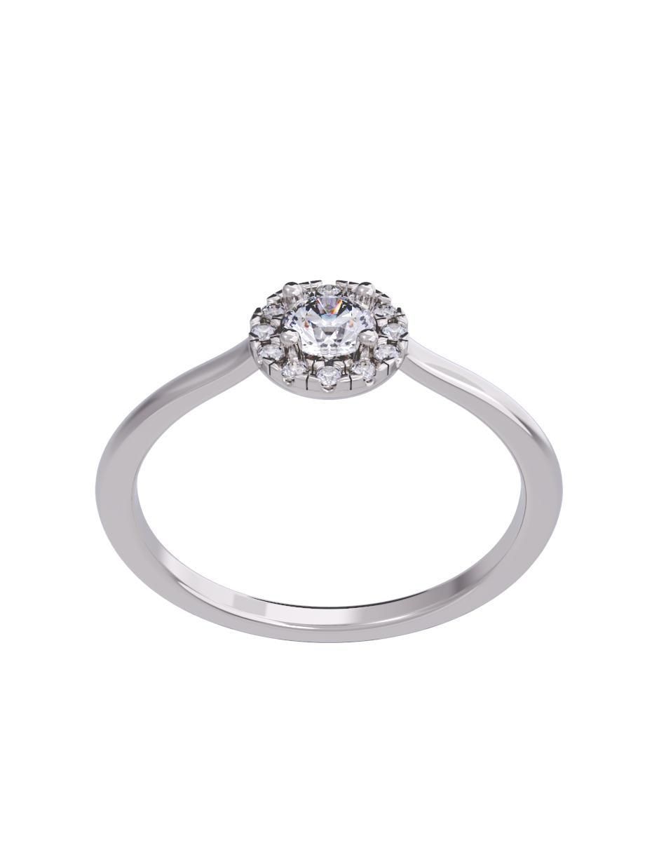 Anillo de compromiso de oro 14 K diamante 2