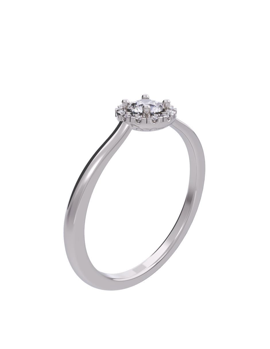 Anillo de compromiso de oro 14 K diamante 3