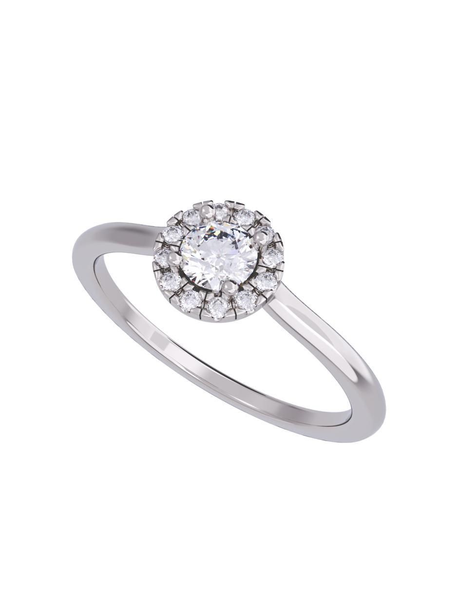 Anillo de compromiso de oro 14 K diamante 4