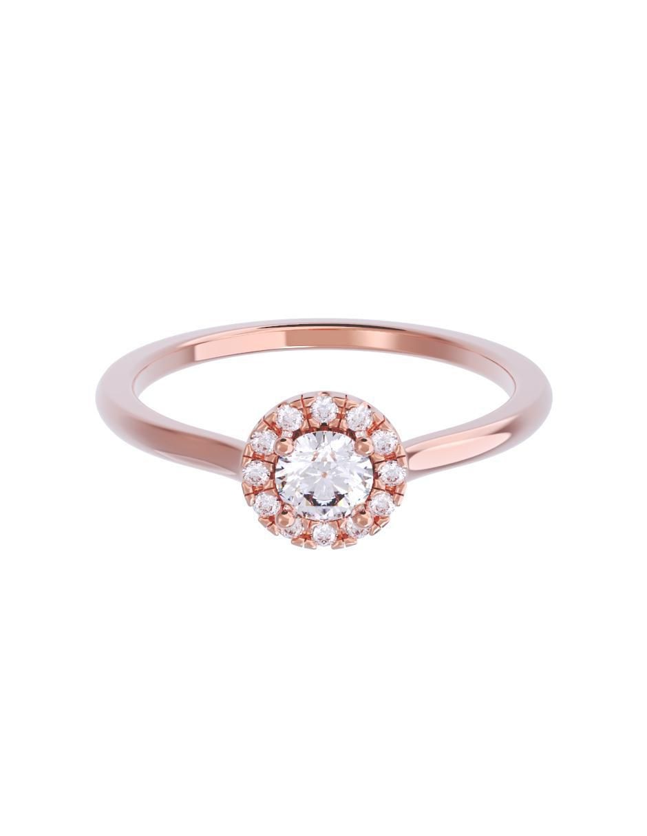 Anillo de compromiso de oro 14 K diamante Anillo de compromiso de oro 14 K diamante