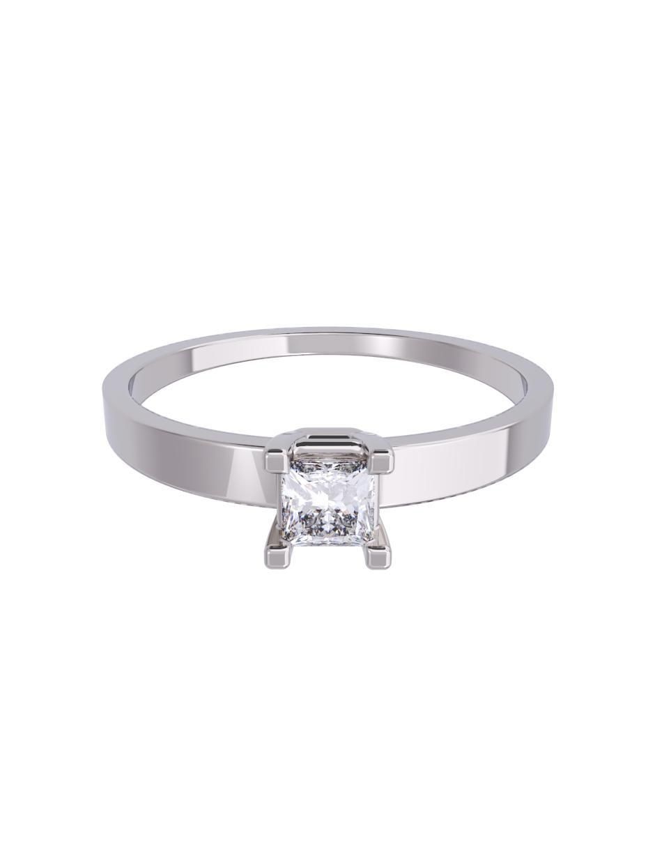 Anillo de compromiso de oro 14 K diamante