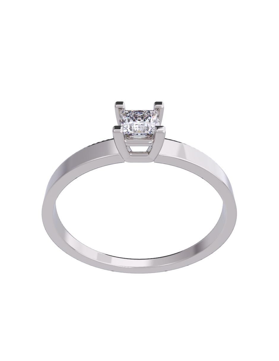 Anillo de compromiso de oro 14 K diamante 2