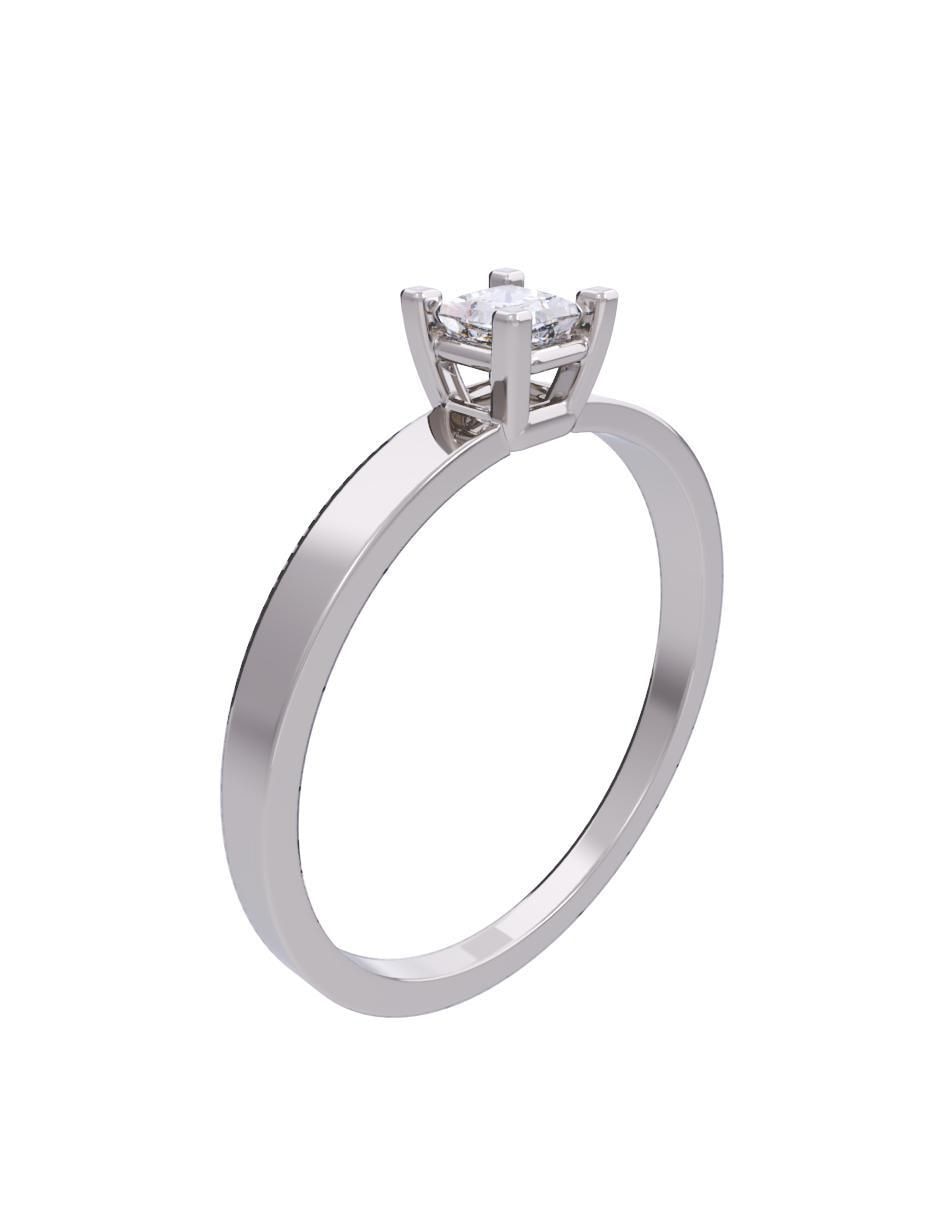Anillo de compromiso de oro 14 K diamante 3