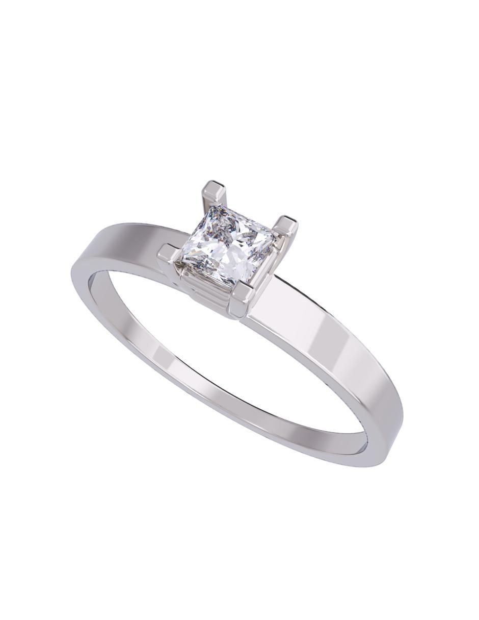 Anillo de compromiso de oro 14 K diamante 4