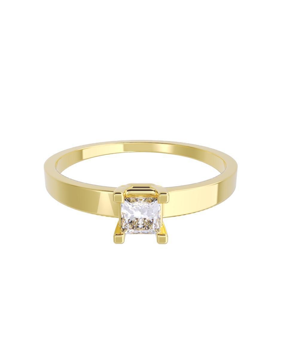Anillo de compromiso de oro 14 K diamante