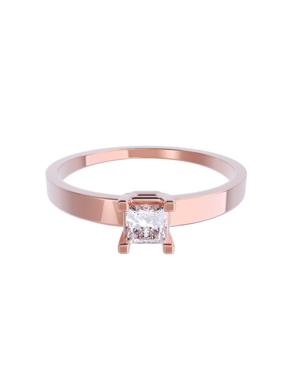 Anillo de compromiso de oro 14 K diamante