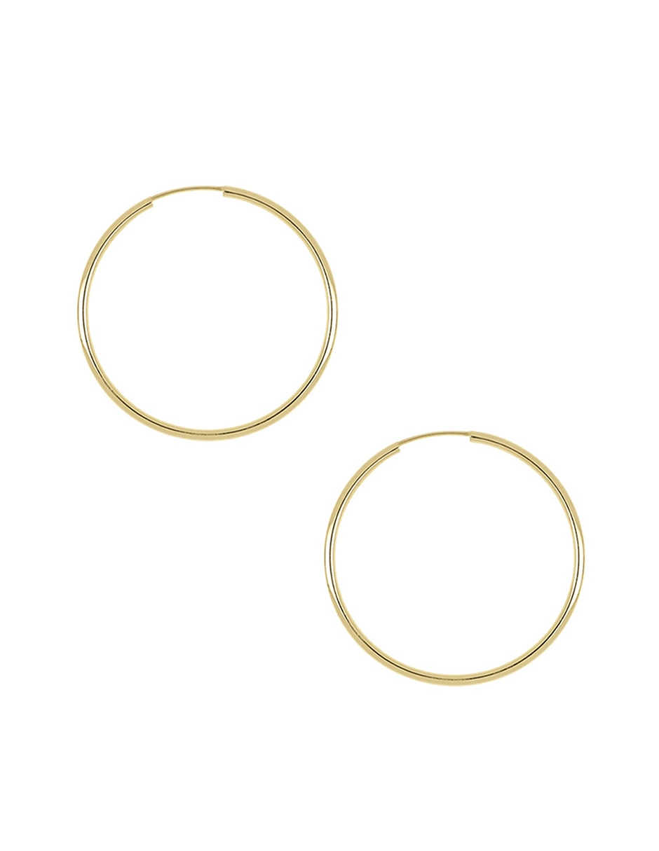 Arracadas de oro amarillo 14 k con acabado pulido