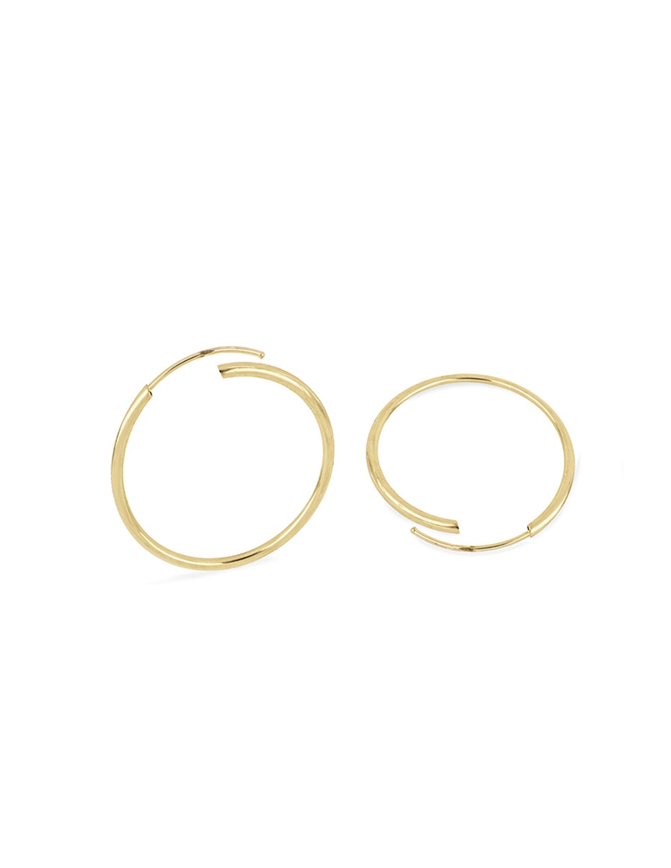 Arracadas de oro amarillo 14 k con acabado pulido 3