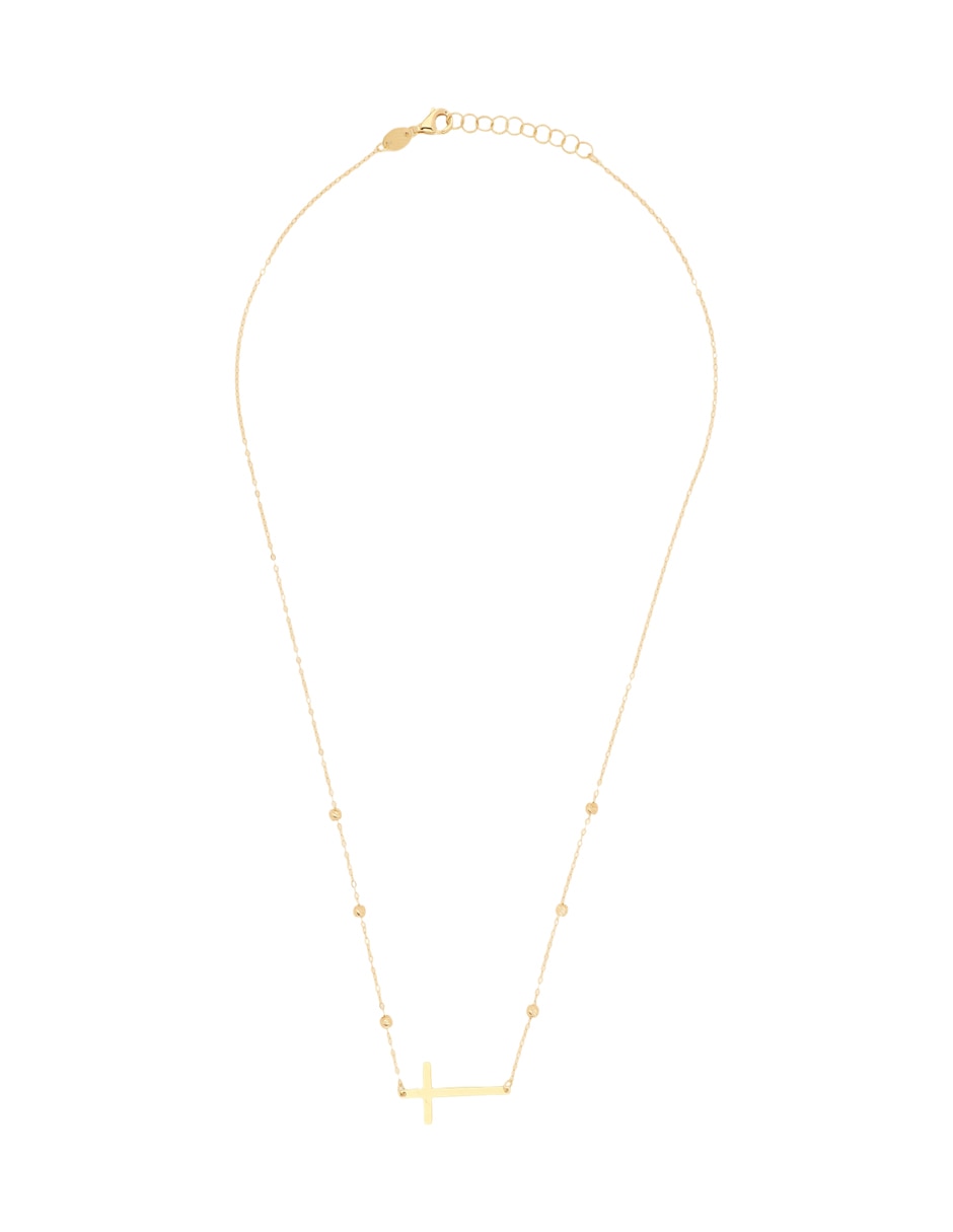 Gargantilla de cruz de oro amarillo 14 K 2