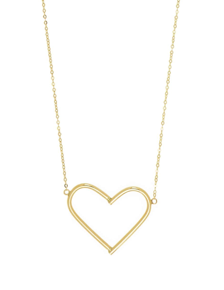 Collar de corazón de oro amarillo 14 K