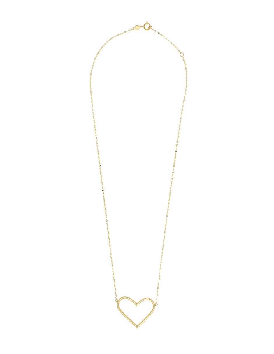 Collar de corazón de oro amarillo 14 K 2