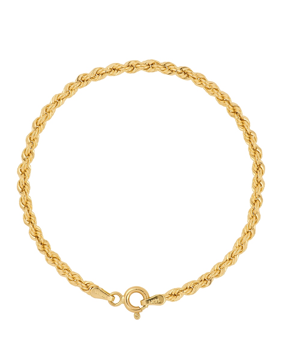Pulsera de oro amarillo con 14 K acabado brillante