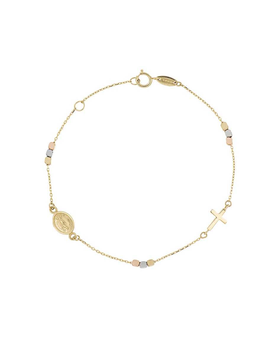 Pulsera de oro florentino con 14 k acabado pulido