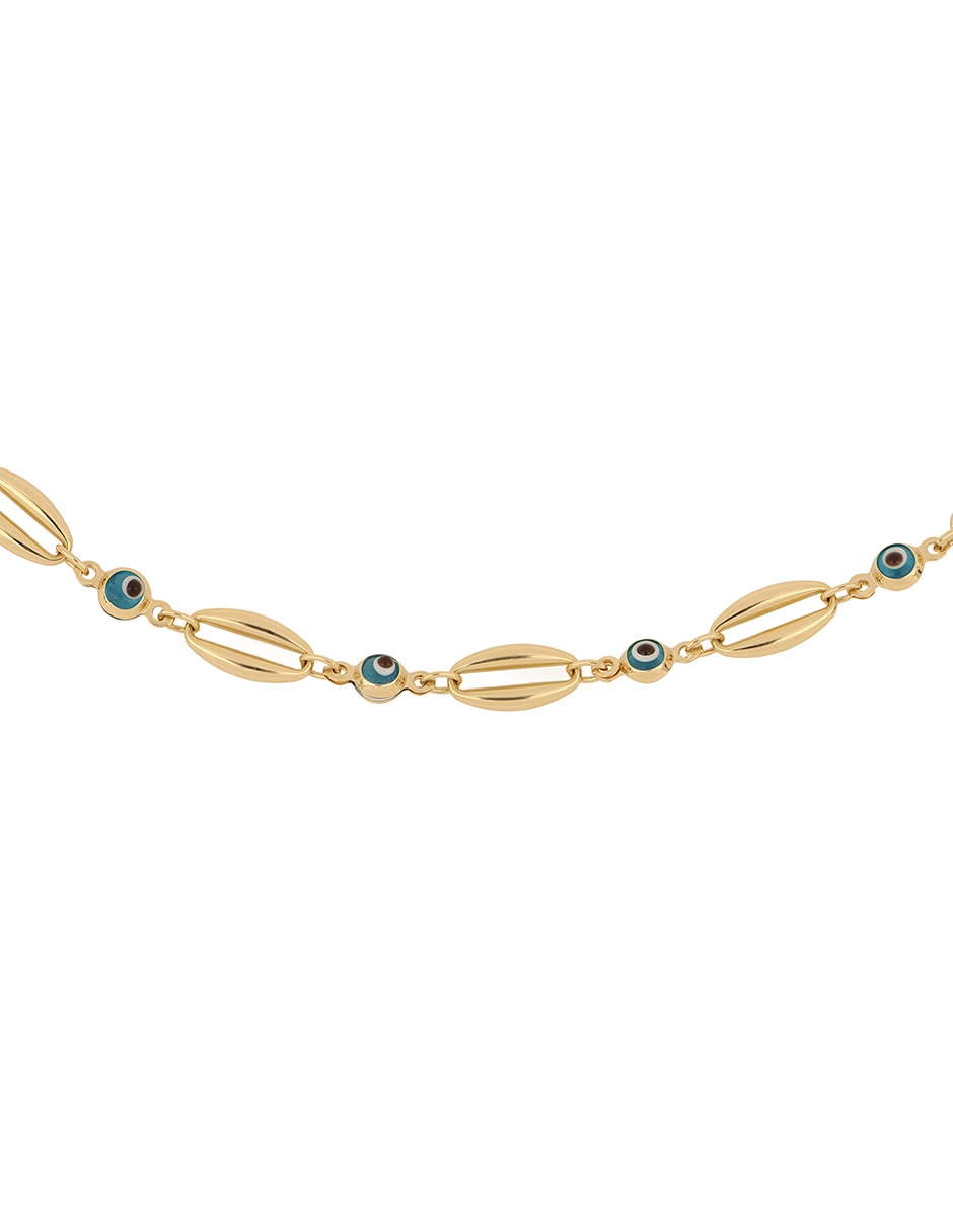 Pulsera de oro amarillo con cristal 14 K acabado pulido 2