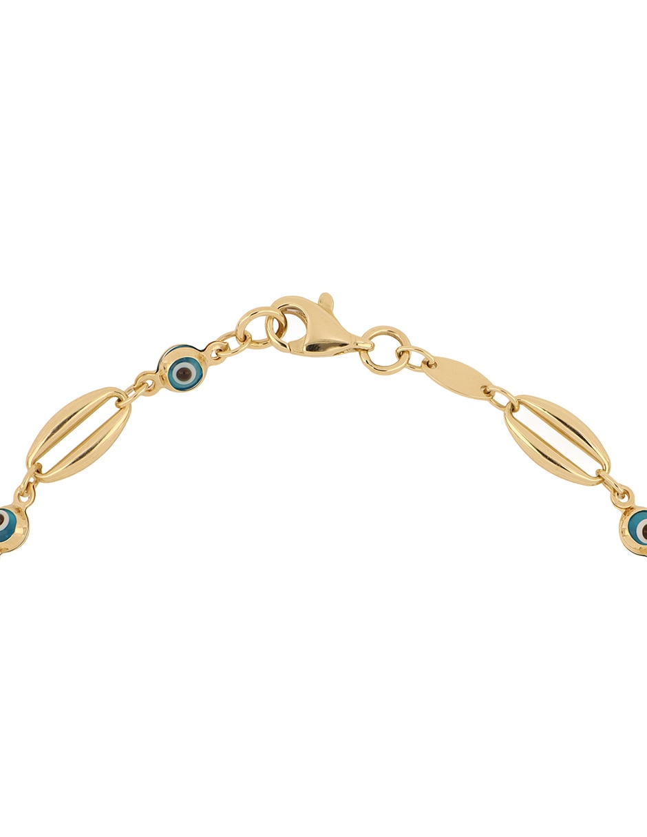 Pulsera de oro amarillo con cristal 14 K acabado pulido 3