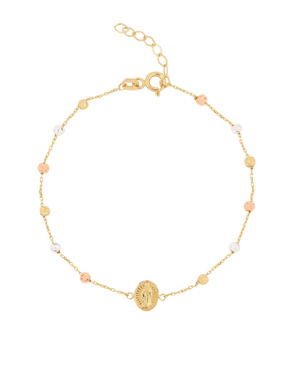 Pulsera de oro amarillo 14 k acabado brillante