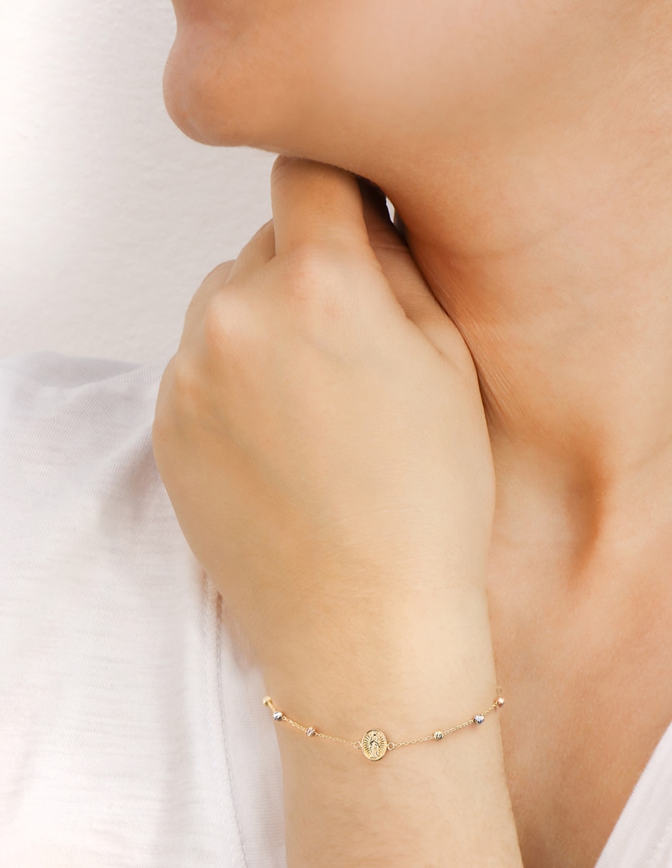 Pulsera de oro amarillo 14 k acabado brillante 4