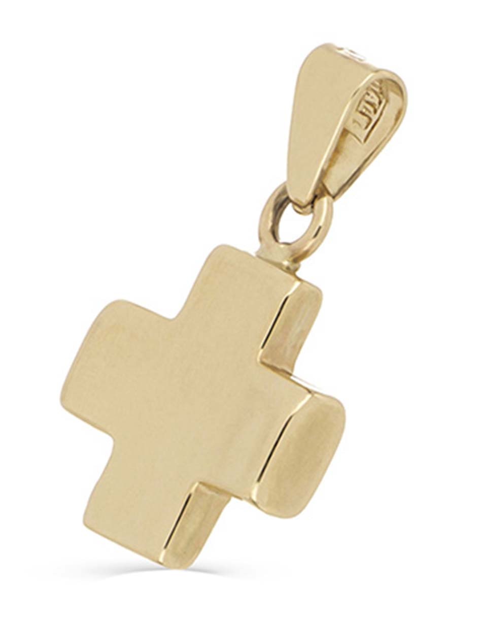 Dije de cruz de oro amarillo 14 K 3