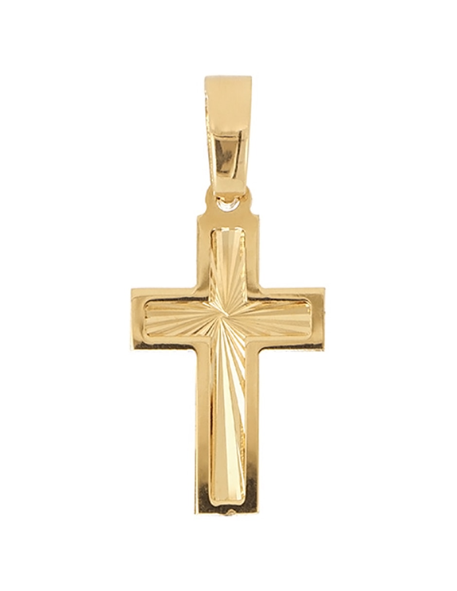 Dije de cruz de oro amarillo 14 K