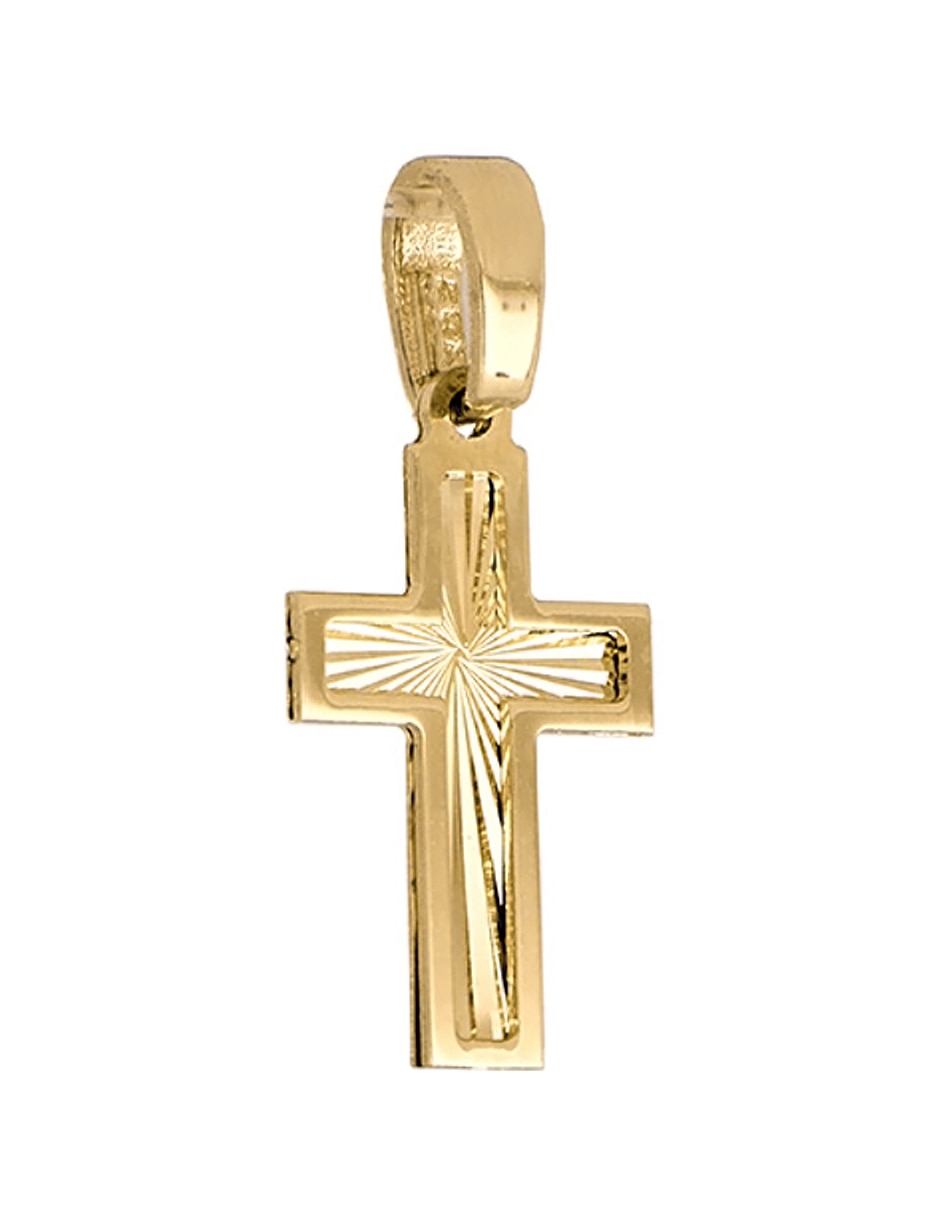 Dije de cruz de oro amarillo 14 K 2