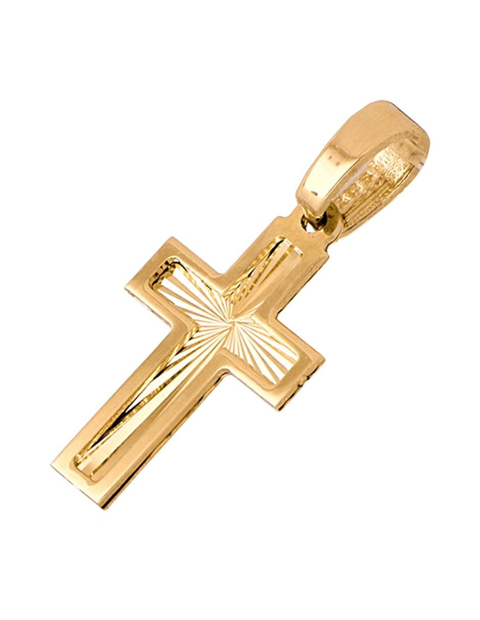 Dije de cruz de oro amarillo 14 K 3